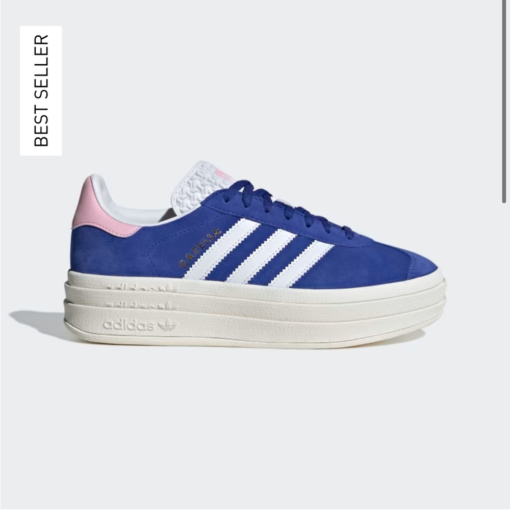 NWOT Adidas Gazelle Bold Platform Sneakers in Semi Lucid Blue and True Pink